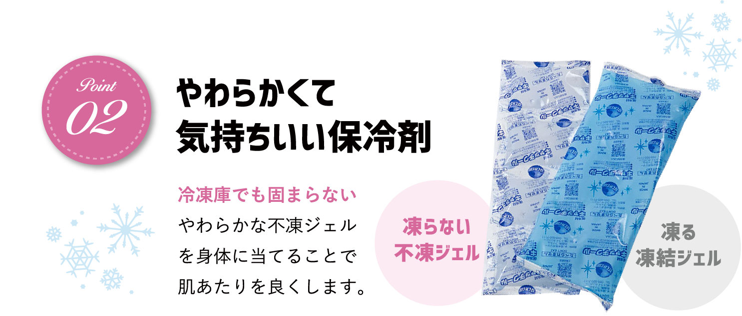 やわらかくて
気持ちいい保冷剤