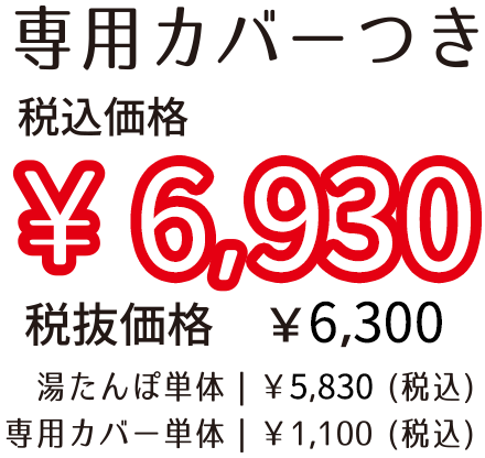 専用カバーつき 税込価格￥6,600